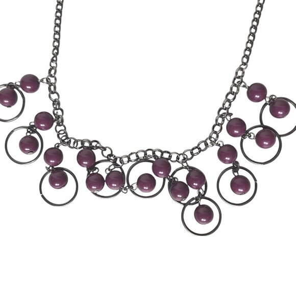 Paparazzi Really Rococo Purple Beaded Statement Necklace - Picture 3 of 4